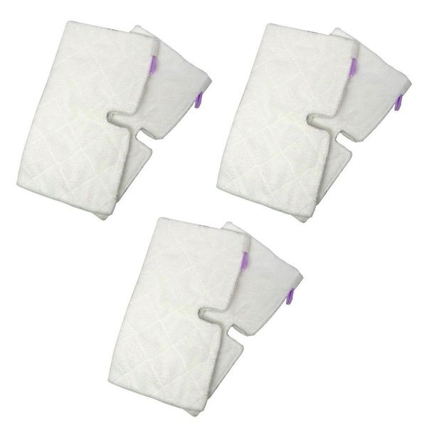 SHP-ZONE Replacement Rectangle Microfiber Cleaning Pads Suitable for Euro-Pro Shark Steam Mop S3501 (Pack of 6)