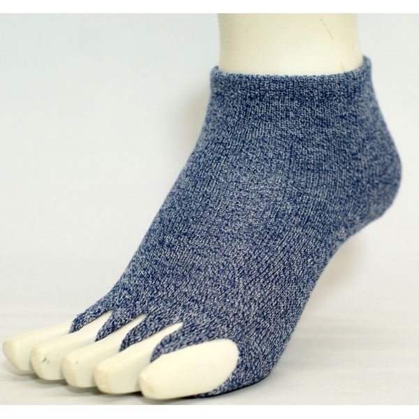 Fingerless Health Socks, 8 Colors, 4 Sizes, Includes Bamboo Fiber to Prevent Cold and Swelling of Foots, 8.3 - 9.1 inches (21 - 23 cm), Navy Blue