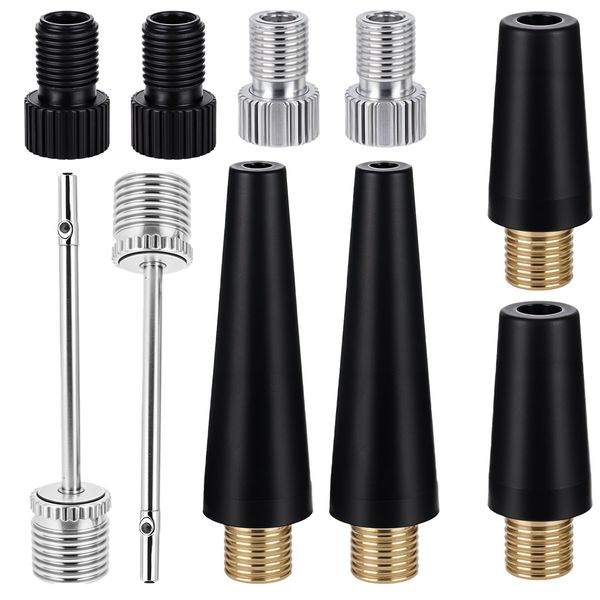 Hariendny 10 Pack Balloon Pump Adapter Pump Nozzle Football Valve Gym Ball Valve Inflation Nozzle Bike Tire Valve Adapter Inflator Needles for Basketball Volleyball Swim Ring Bicycle