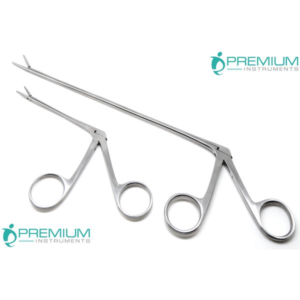 2 Pcs Alligator Forceps 3.3" & 8" ENT Surgical Ear Serrated Instruments
