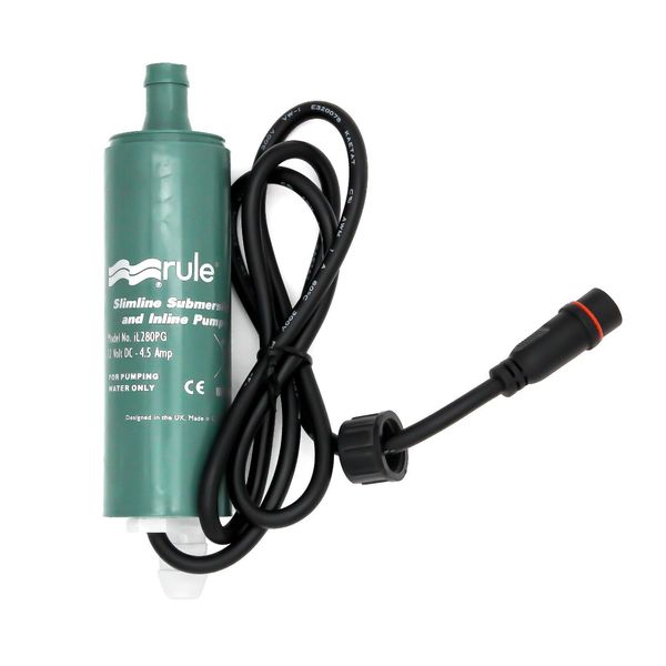 Rule iL280pg Inline Submersible Water Pump for Bilge, Liquid, Rain Pool Transfer