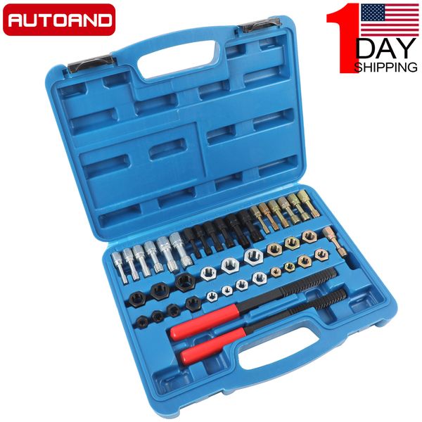 42Pcs Metric Thread Restorer Kit UNC UNF Thread Chaser Set Rethread Repair Tool