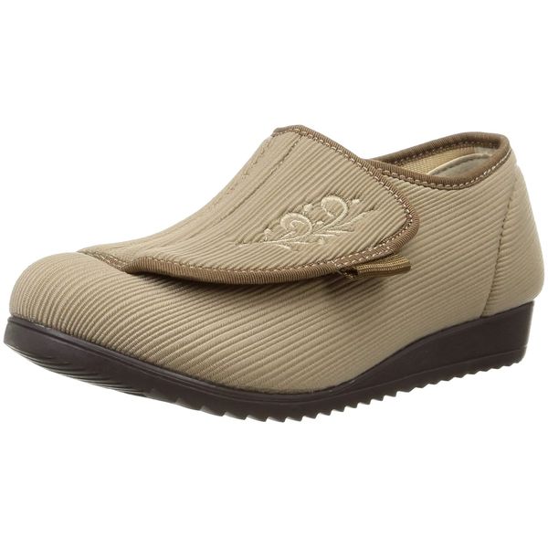 Medical Elder ME0052 General Medical Equipment, Bunions, Women's, Nursing, Wide, 4E Shoes, Velcro, Easy to Put On and Take Off, Heel Steps, grey/beige