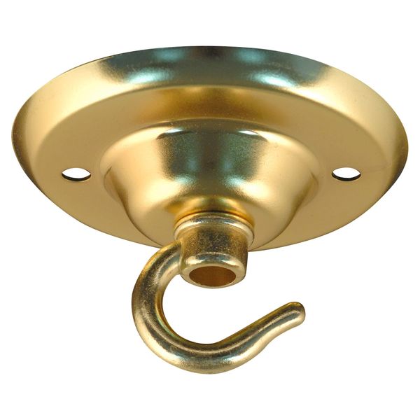 ElekTek Ceiling Rose Hook Plate 75mm Diameter - Choose Finish Colour (Brass)