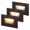 LEONLITE Premium Series 3CCT 120V LED Step Lights, Dimmable 3.5W Indoor Outdoor Stair Light, 3000K/4000K/5000K Selectable, CRI90, 150LM, ETL, Horizontal, IP65, Aluminum, Oil Rubbed Bronze, Pack of 3