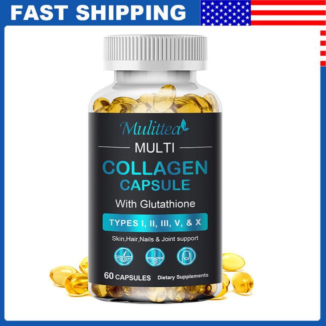 Collagen Vitamin Capsules for Hair, Skin, and Nails, Premium Collagen Supplement