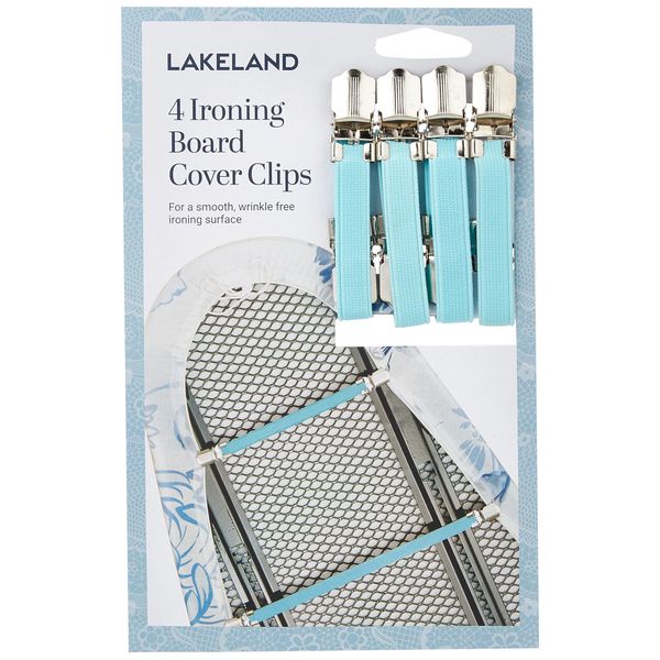 lakeland 4 Ironing Board Clip Covers – Holds Ironing In Place Wrinkle Free Surface Fits Most Boards