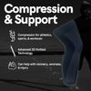 Pure Athlete Full Leg Compression Sleeve - Hamstring, Knee Support and Recovery (Medium, 1 Pair - Black)