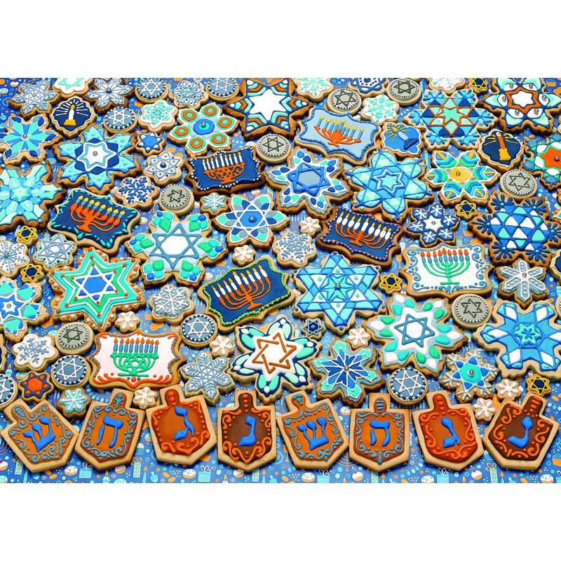 Cobble Hill 1000 Piece Puzzle - 'Hanukkah Cookies' With Sample Poster