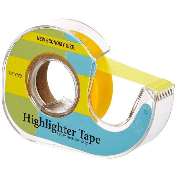 Fluorescent Highlighter Tape 1/2"X720"-Fluorescent Yellow