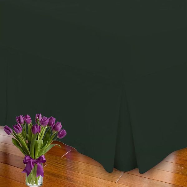 Pleated Valance Sheets Percale 180 Thread Count Super Soft Polycotton Easy Care Non Iron Fade Resistant Material Pleated Valance Bed Sheets (Dark Green, Single)