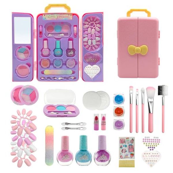 AIFIEEGO 36PCS TOYS Children&#39;s Makeup Set, Princess Toy, Makeup Set, Girls Toy, Popular Cosmetics, Kids Cosmetics Set, Pretend Play Set, Children&#39;s Makeup Set, Nail Polish, Peel-off Type, Elementary School Student, SMALL GIRL, Birthday Gift, 6 