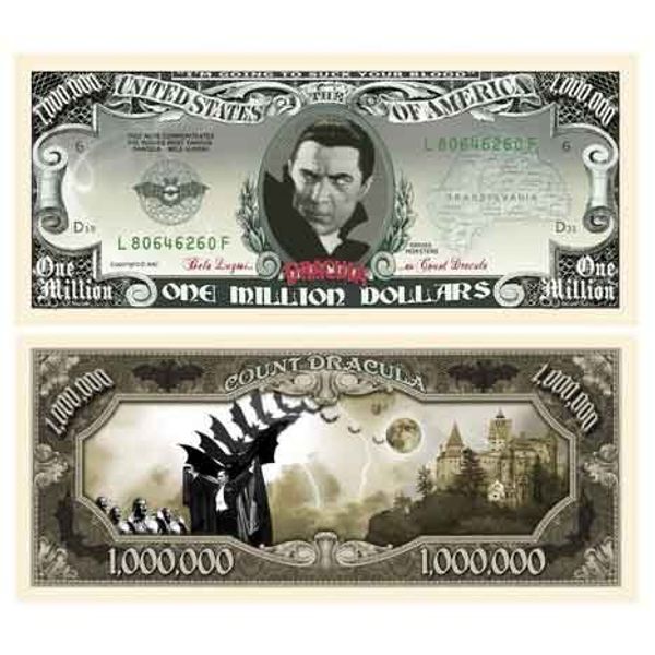 Set of 100 - Dracula Million Dollar Bill