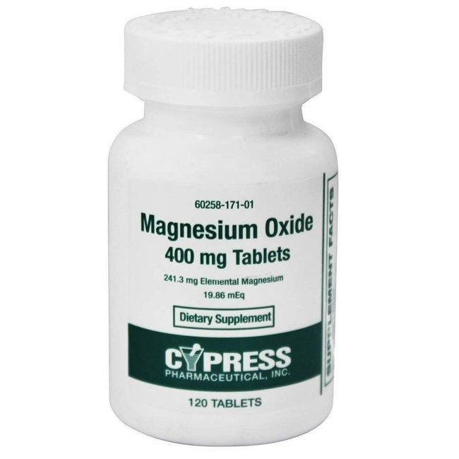 Magnesium Oxide 400 mg, 120 Tablets Per Bottle (3 Bottles)