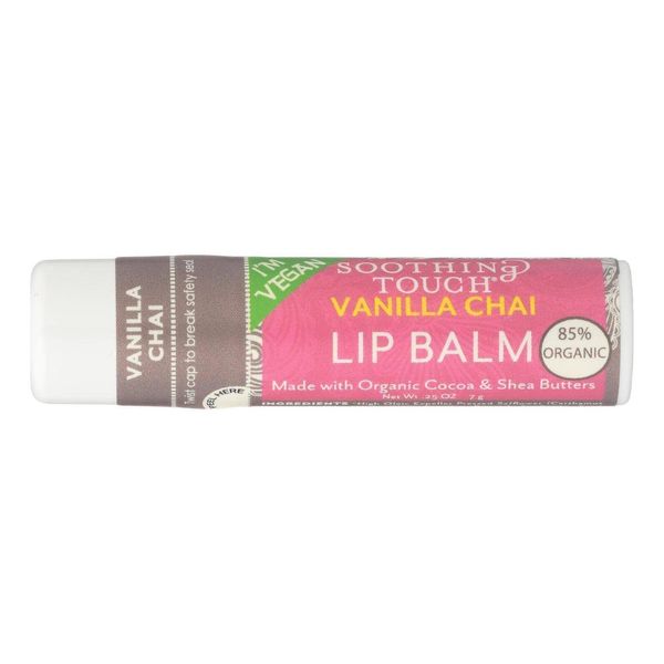 Soothing Touch, Lip Balm, Vegan, Vanl Chai, 12 in a case Net WT.25 OZ (7g)