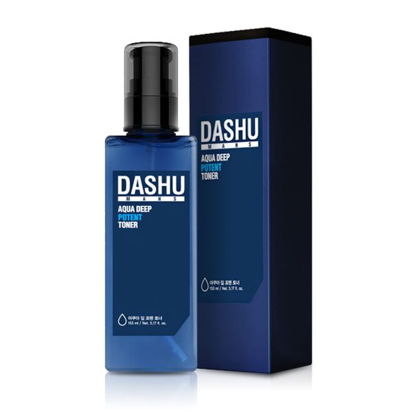 DASHU Men's Aqua Deep Potent Toner, 5.17 fl oz Facial Toner, Pore Tightening, All Skin Types, Conditioning and Purifying Skin Conditions, Exfoliating Care, Moisturizing