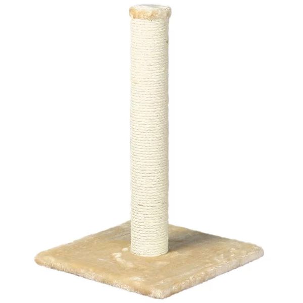 Parla Cat Scratching Post Plush Covered Base Sisal Beige Indoor Posts 24 inches