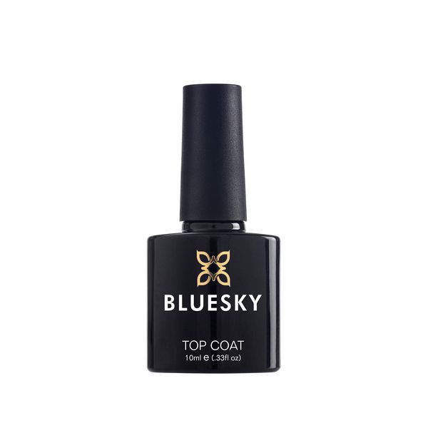 Bluesky Gel Nail Polish Top Coat, Soak Off LED UV Gel Top Coat, High-Gloss Finish, Long-Lasting Manicure, Clear, 10ml