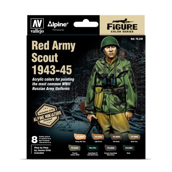Vallejo AV MC Set - Alpine Red Army Scout (x8) & Figure