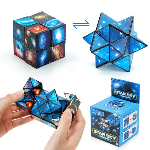 Star Cube Set,2 in 1 Magic Star Cube, 3D Puzzle Cube,Speed Cube,Transforming Cubes Magic Puzzle Cubes for Kids and Adults