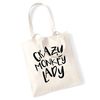 Crazy monkey lady tote bag