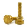 Knurled Head Thumb Screws - Solid Brass Machine Screws - #10-32 x 3/8" Qty 25
