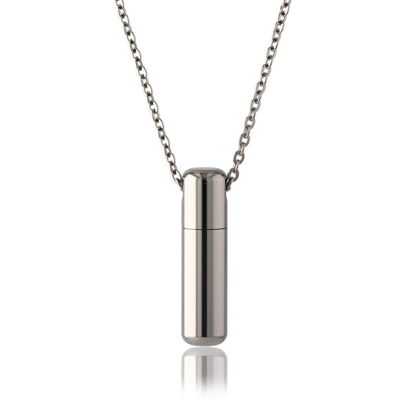 leger Personalized Engraving Pure Titanium Memorial Necklace, Made in Japan, Skin-friendly, Rust Resistant, Lightweight, Waterproof, Heat Resistant, Engraved Ashes Pendant, Necklace, Simple, Regier, 19.7 - 27.6 inches (50 - 70 cm), PC40-1 [2 Rows/4 Rows E