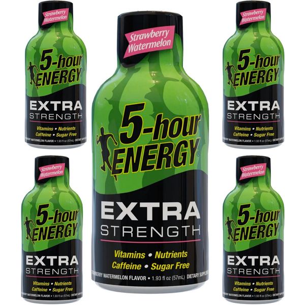 5 Hour Energy Drink, Strawberry Watermelon, 1.93 oz (5 Bottles)