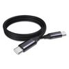 BoxWave Cable Compatible with Technics EAH-A800 - DirectSync PD Cable (3ft) - USB-C to USB-C (100W), Type C Braided Charge and Fast Sync - Jet Black