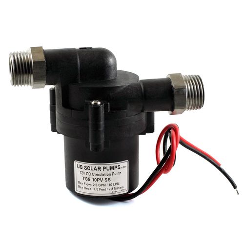 12VDC Solar Hot Water Pumps - Can Handle temperatures up to 230F and Pressures up to 145PSI - with Three-Phase ECM brushless DC Motor. FDA, Reach,CE, RoHS, ISO9001 certificated (2.6 GPM)