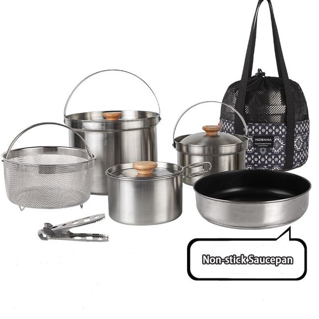 6pcs/set Kitchen Camping Kitchenware Pots and Pans Non Stick