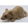 Lego Dark Tan Rat Mouse with Black Eyes Pattern
