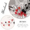 Edary Bride Wedding Hair Comb Silver Butterfly Headpiece Blak Bead Wedding Side Comb Leaf Bridal Hair Accessories for Women and Girls