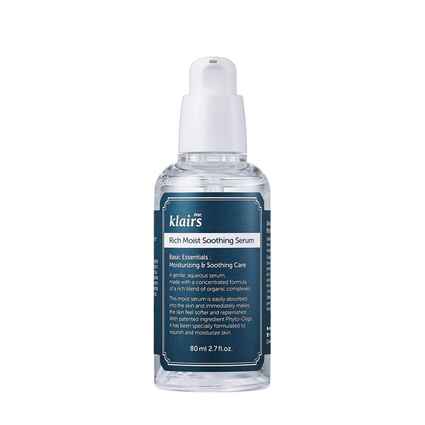 Clair Rich Moist Soothing Serum, 2.7 fl oz (80 ml), Korean Cosmetics, Water Serum, Hydration Ample, Moisture Essence, Serum, Hydration, Soothing Serum, Dear,Klairs, Rich Moist Soothing 2.7 fl oz (80 ml)
