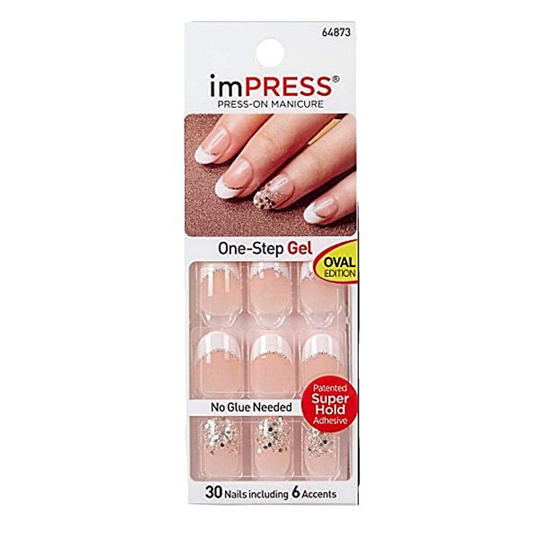 KISS imPRESS Oval Nails "POP STAR" by Broadway Press-On Manicure Nails