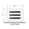 8x6 Modern AC Vent Cover - Decorative White Air Vent - Standard Linear Slot Diff