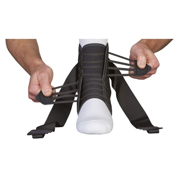 Med Spec ASO Ankle Stabilizer Orthosis Speed Lacer, Black, Large