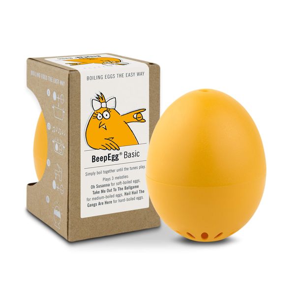 BeepEgg Basic Orange – Egg Timer for Boiling Eggs – Musical Egg Cooker for Soft, Medium, Hard Boiled Eggs – Food Safe – Singing Floating Egg Timer – Egg Cooker for 3 Levels of Doneness - Brainstream