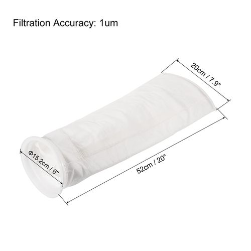 PATIKIL 6 Inch Ring Filter Socks 1 Micron, 2 Pack Mesh Bags Pool Skimmer Basket, White