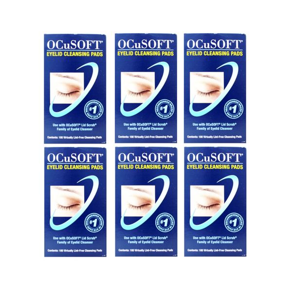 Ocusoft Eye Lid Virtually Line Free Cleansing Pads, 100 Ea, 6 Pack