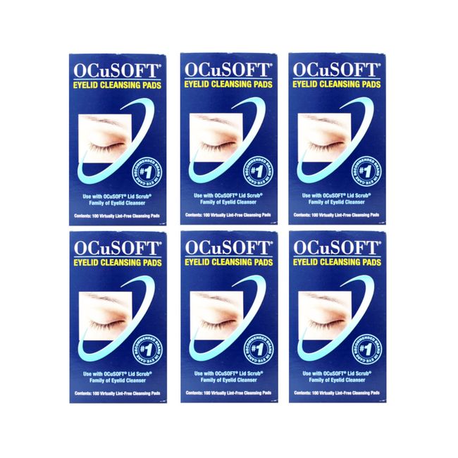 Ocusoft Eye Lid Virtually Line Free Cleansing Pads, 100 Ea, 6 Pack
