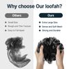 AmazerBath Loofah Sponge, Shower Loofah for Men and Women - Body Scrubber Loofa Set of 3 Classic Black & White Edge, Bath Sponge 60g/PCS