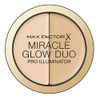 Max Factor Miracle Glow Duo Pro Illuminator, Creamy Highlighter, 10 - Light