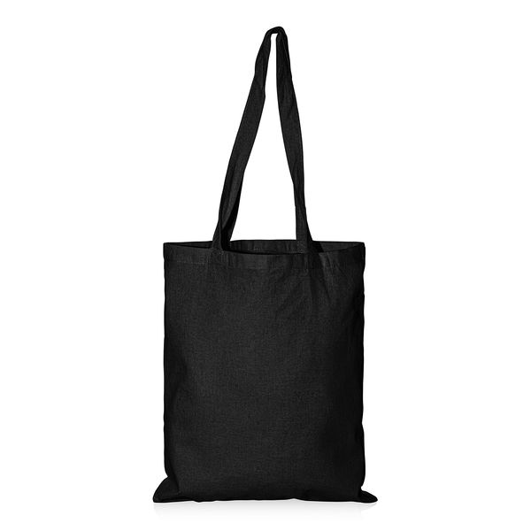 IMFAA Plain Tote Medium(40x36+60) Cm 100% Cotton Canvas Reusable Shoulder/Hand Tote Shopping Bags. (Pack-1, Black)