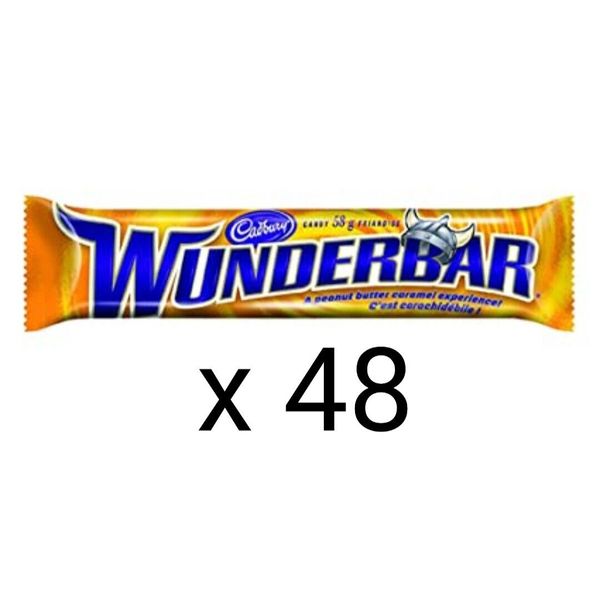 48 x WUNDERBAR Chocolate Candy bar by Cadbury from CANADA 58g each
