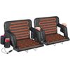 Memory Foam Cushioning and Foldable Design Portable Heated Stadium Seat, Black