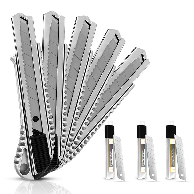 SANAWATEC 5 x Professional Cutter Knives 18 mm + 30 x Snap Off Blades ...