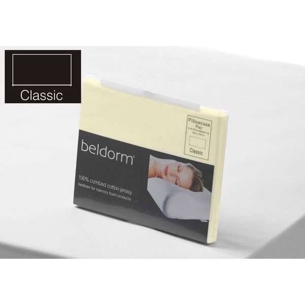 Belledorm 100% Combed Cotton Jersey Memory Foam Fitted Sheet Single in Ivory 15-25cm