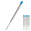 HeTaoCat Replaceable Ballpoint Pen Refills Pack of 5, Medium Point Metal Refill (Blue Ink)