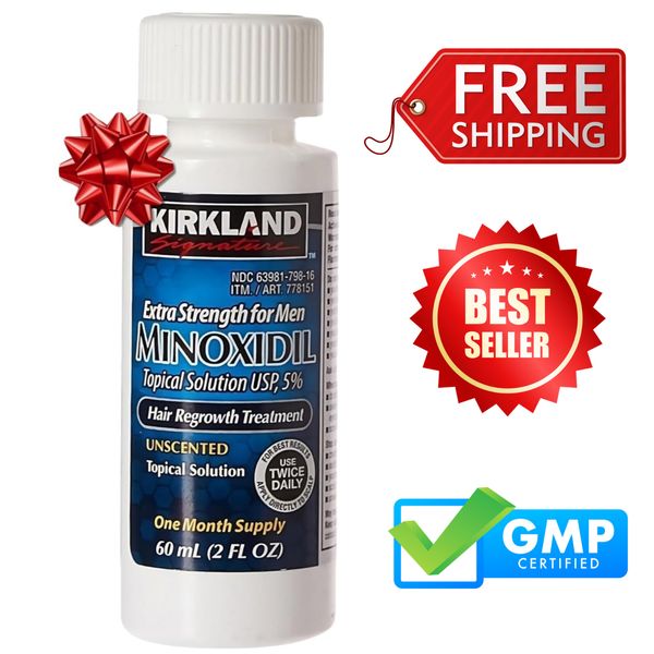 Kirkland Minoxidil 5% Hair Regrowth Treatment Extra Strength Men 1 Month Supply